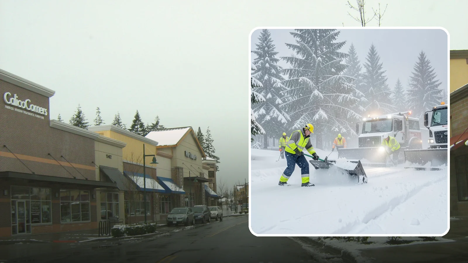 Snow Squall Response in Mill Creek, Snohomish County, WA - We respond to sudden, intense snow squalls that drop visibility and dump quick accumulation across your property.