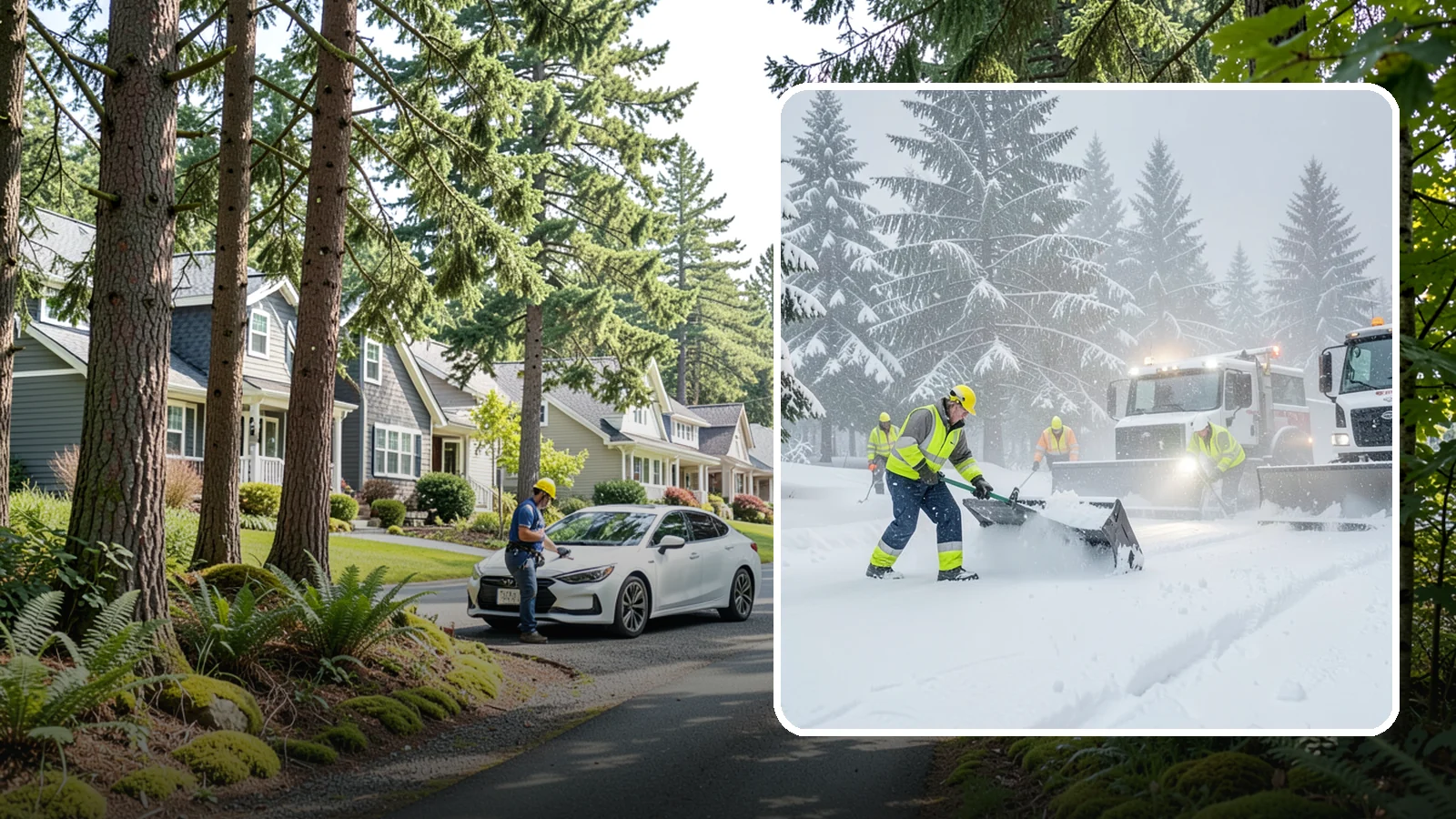 Snow Squall Response in Normandy Park, King County, WA - We respond to sudden, intense snow squalls that drop visibility and dump quick accumulation across your property.