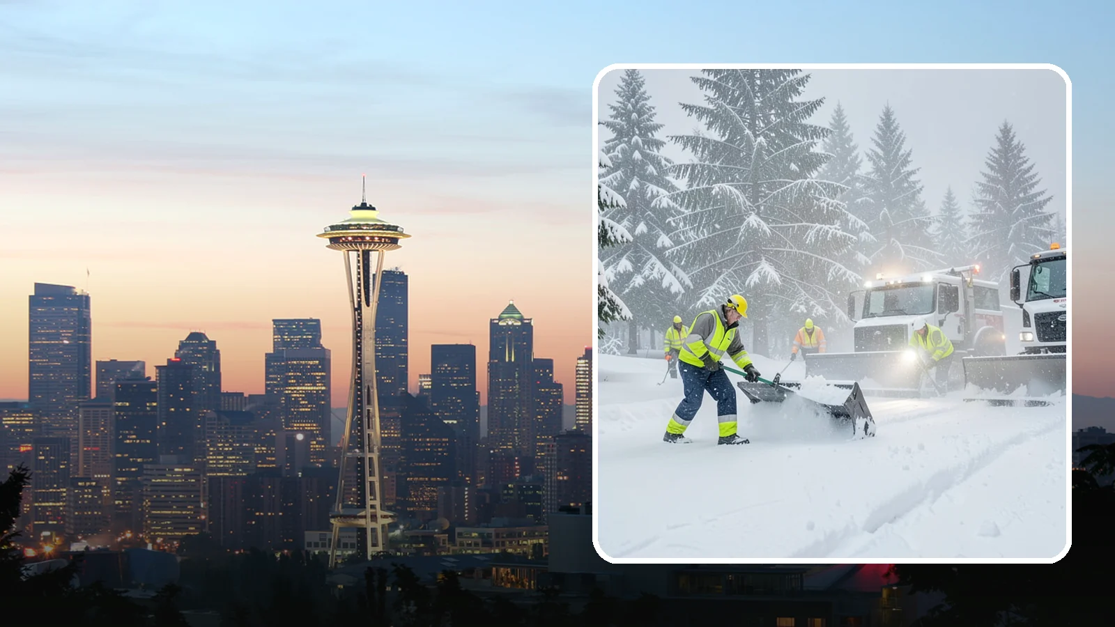 Snow Squall Response in Seattle, King County, WA - We respond to sudden, intense snow squalls that drop visibility and dump quick accumulation across your property.