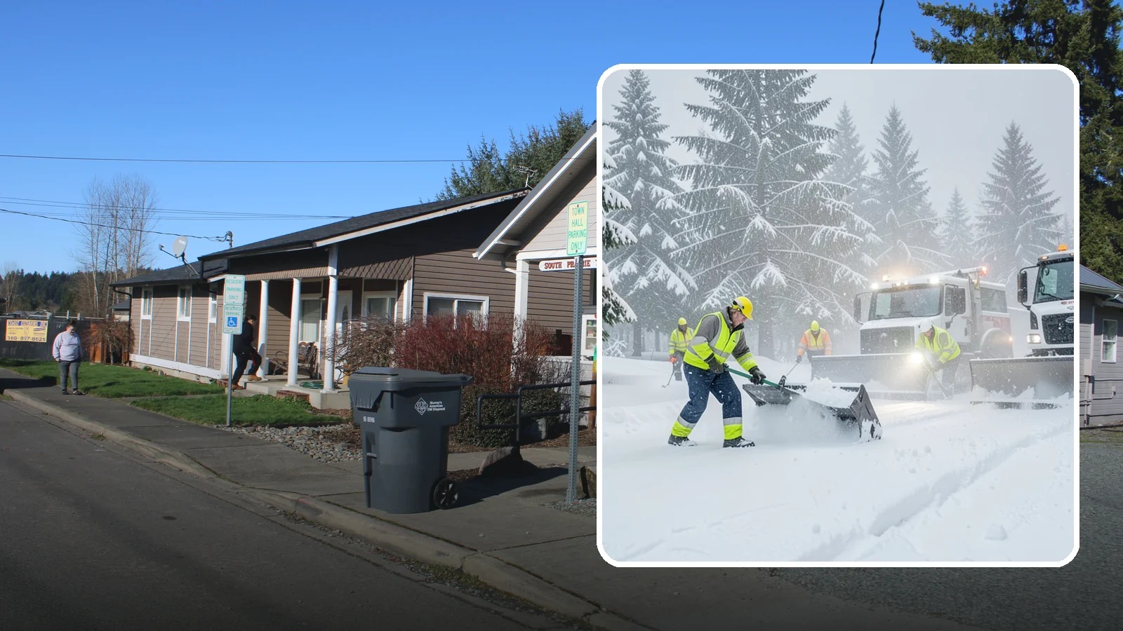 Snow Squall Response in South Prairie, Pierce County, WA - We respond to sudden, intense snow squalls that drop visibility and dump quick accumulation across your property.