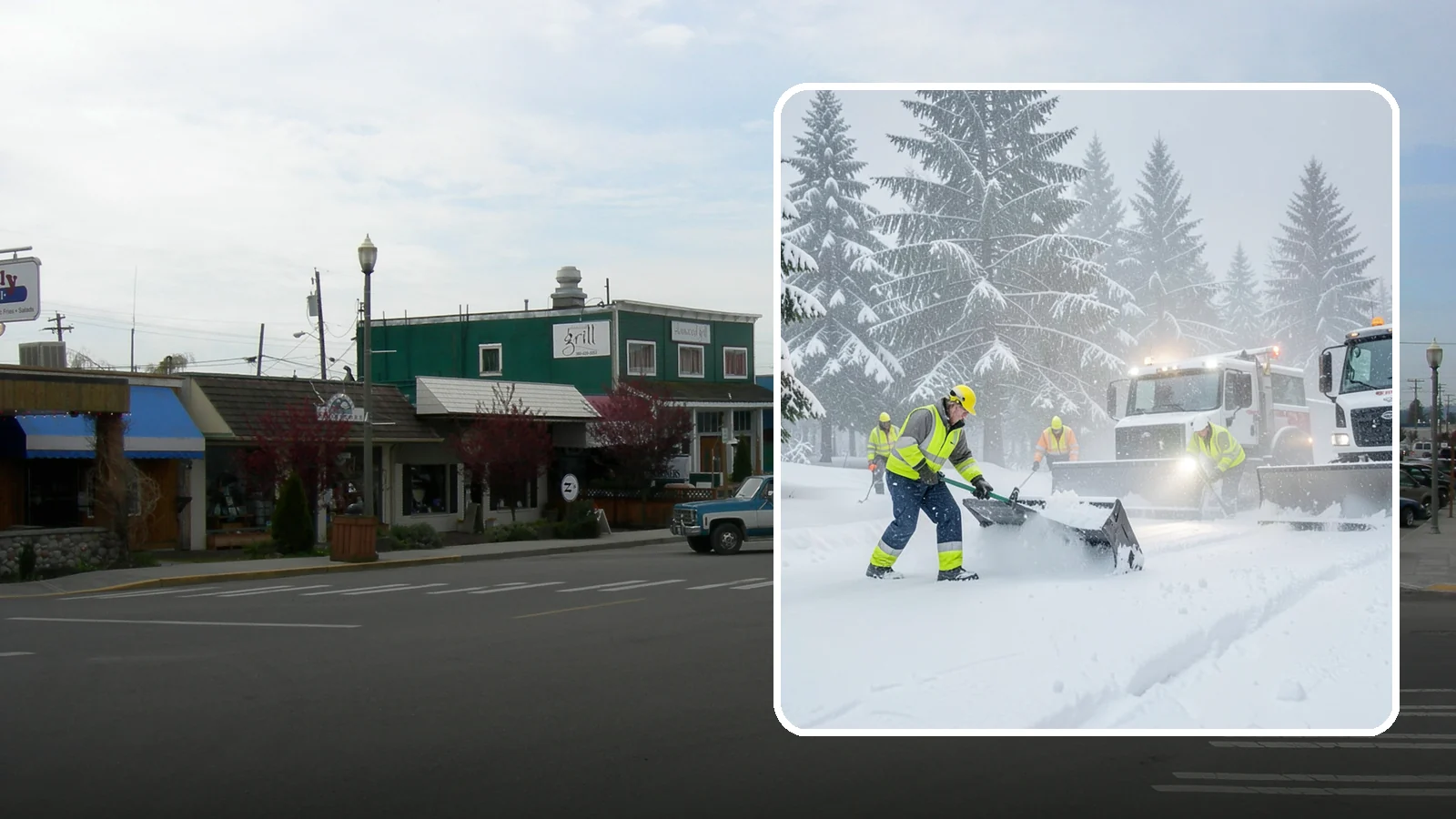 Snow Squall Response in Stanwood, Snohomish County, WA - We respond to sudden, intense snow squalls that drop visibility and dump quick accumulation across your property.