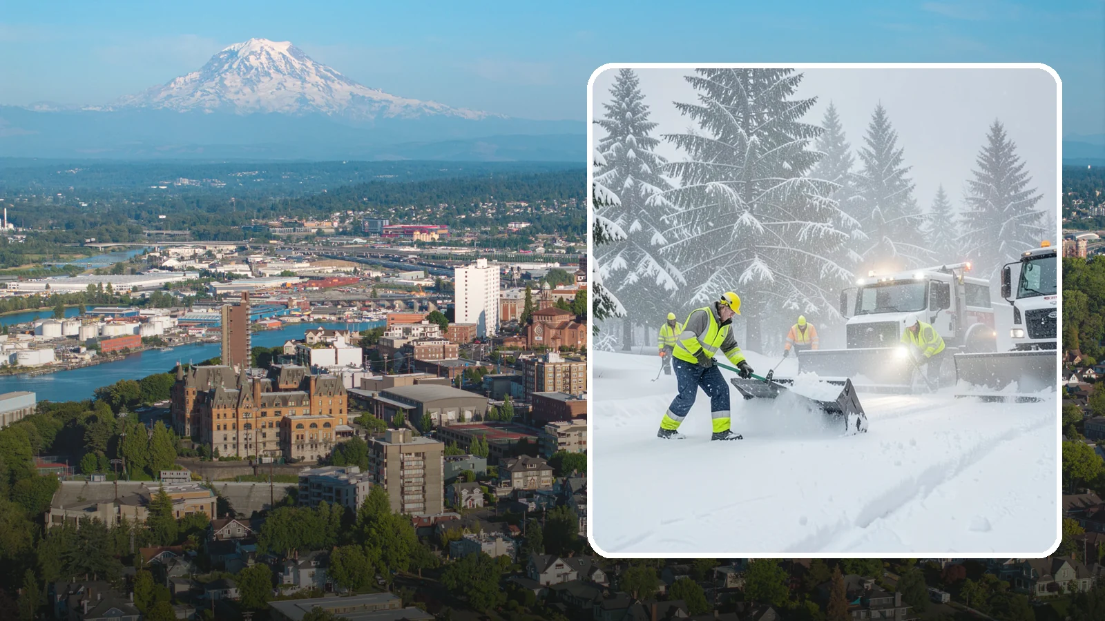 Snow Squall Response in Tacoma, Pierce County, WA - We respond to sudden, intense snow squalls that drop visibility and dump quick accumulation across your property.