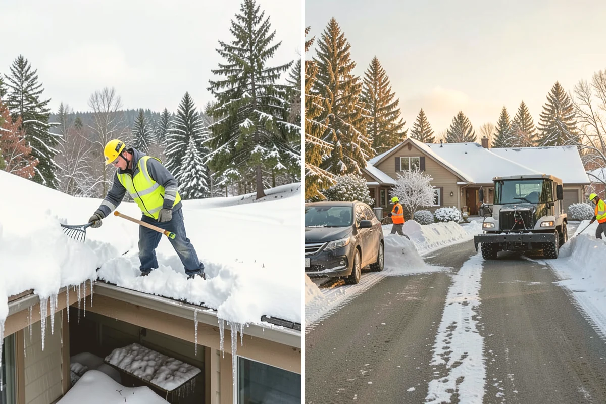 Snow Stacking in Algona, King County, WA - Designate corner and edge stacking zones