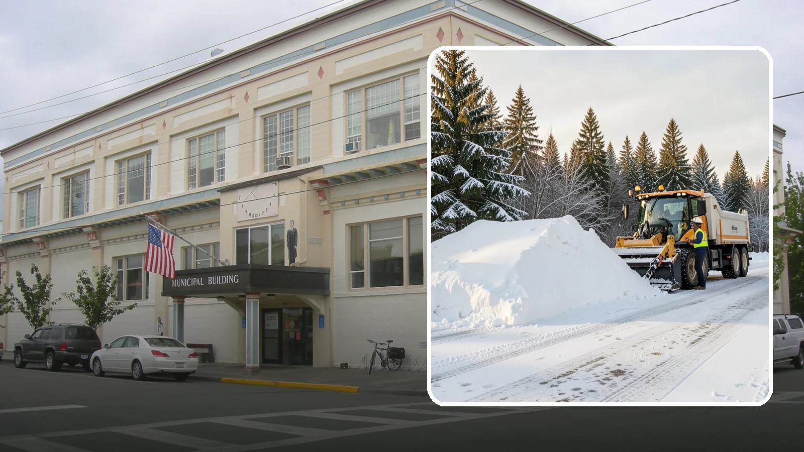 Snow Stacking in Anacortes, Skagit County, WA - We stack plowed snow into organized piles that maximize usable space and drain cleanly.