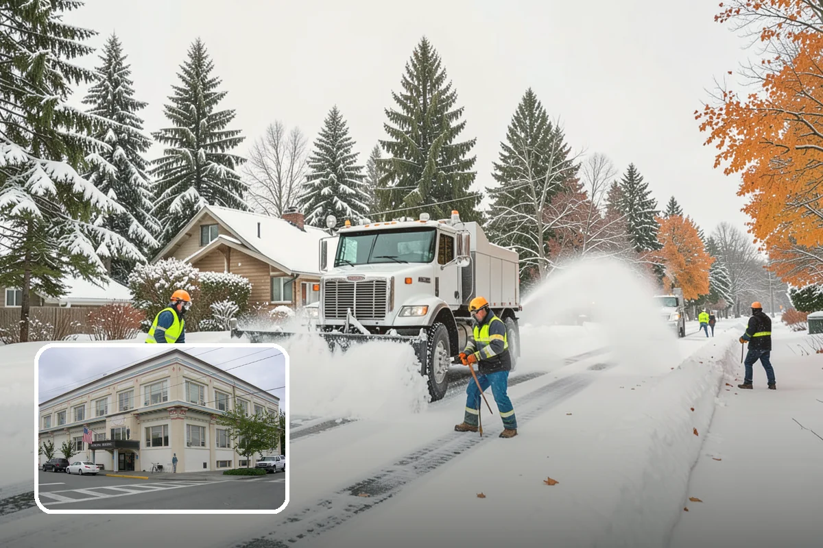 Snow Stacking in Anacortes, Skagit County, WA - Preserves the most parking and open space