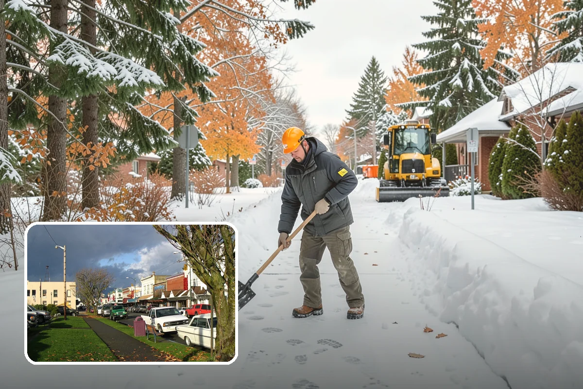 Snow Stacking in Arlington, Snohomish County, WA - Preserves the most parking and open space