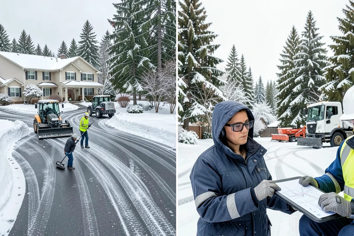 Snow Stacking in Arlington, Snohomish County, WA - Designate corner and edge stacking zones