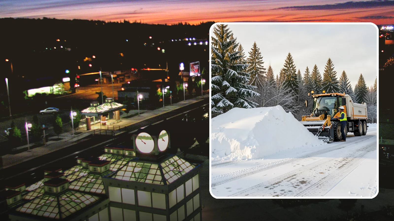 Snow Stacking in Auburn, King County, WA - We stack plowed snow into organized piles that maximize usable space and drain cleanly.