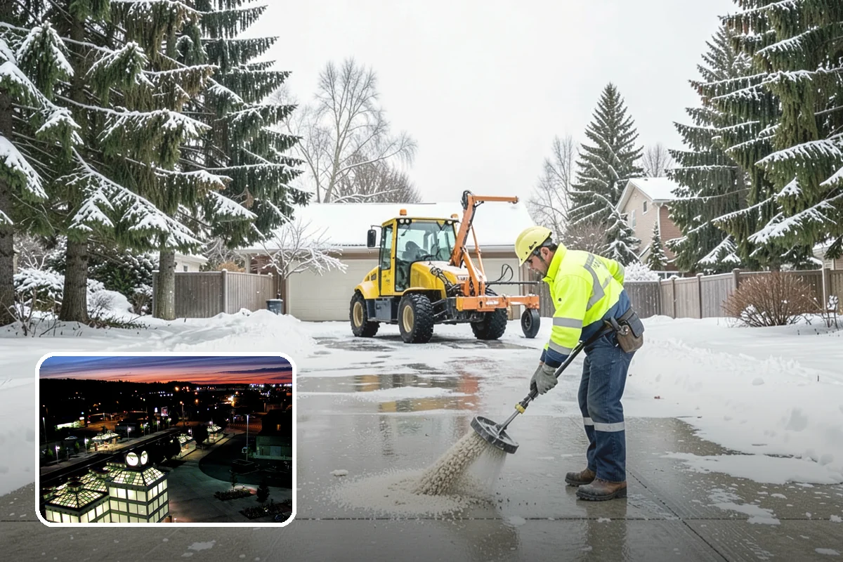Snow Stacking in Auburn, King County, WA - Preserves the most parking and open space