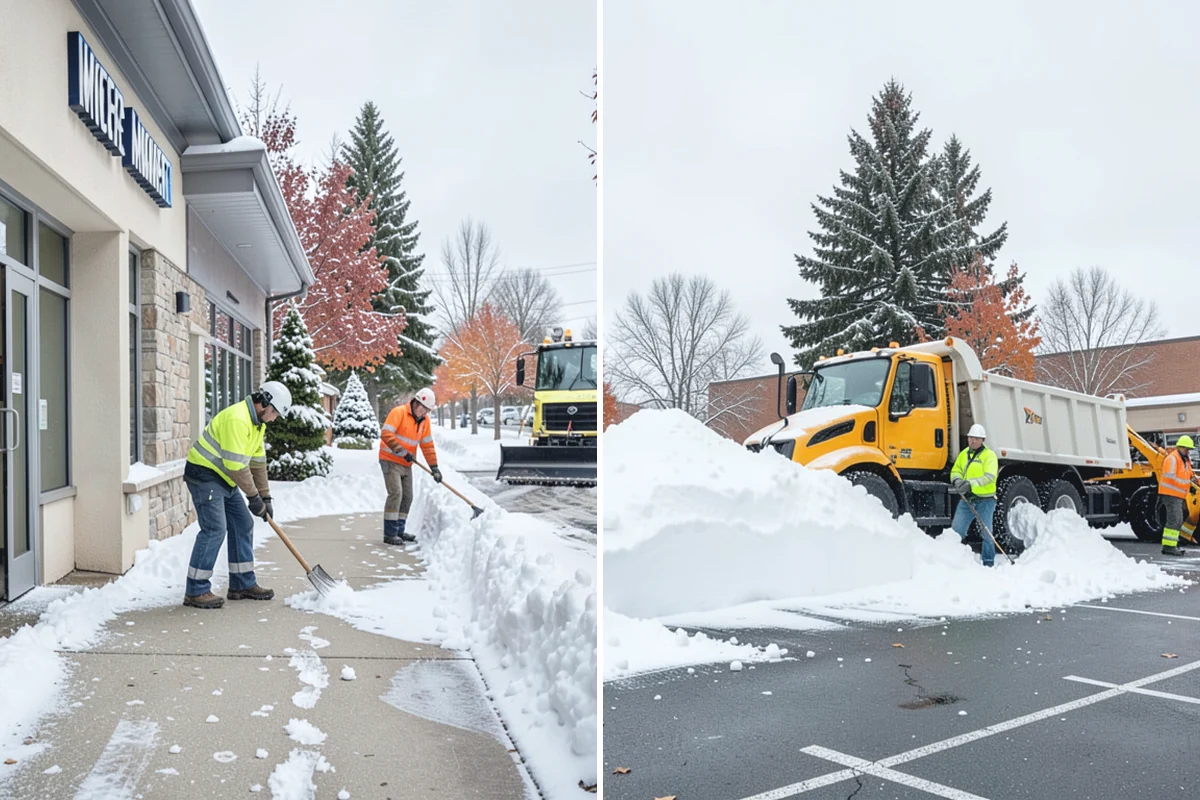 Snow Stacking in Auburn, King County, WA - Designate corner and edge stacking zones
