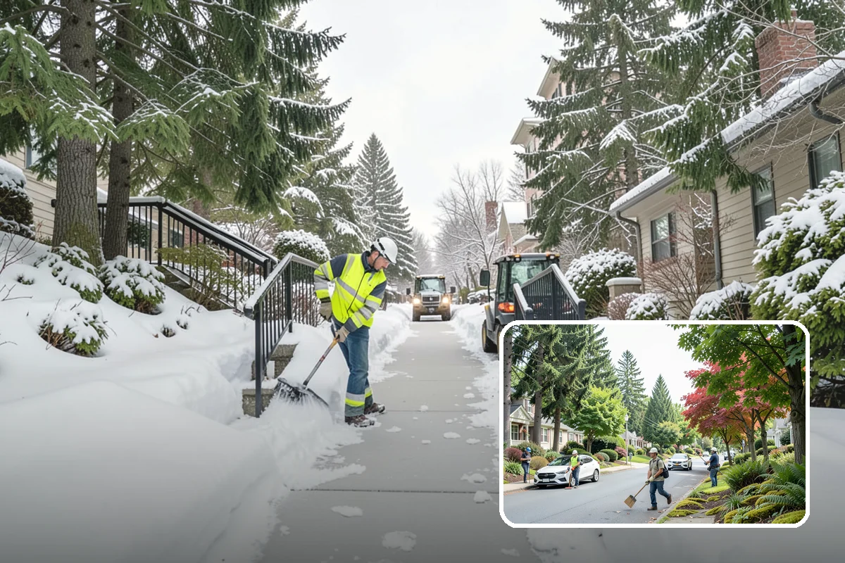 Snow Stacking in Beaux Arts Village, King County, WA - Preserves the most parking and open space