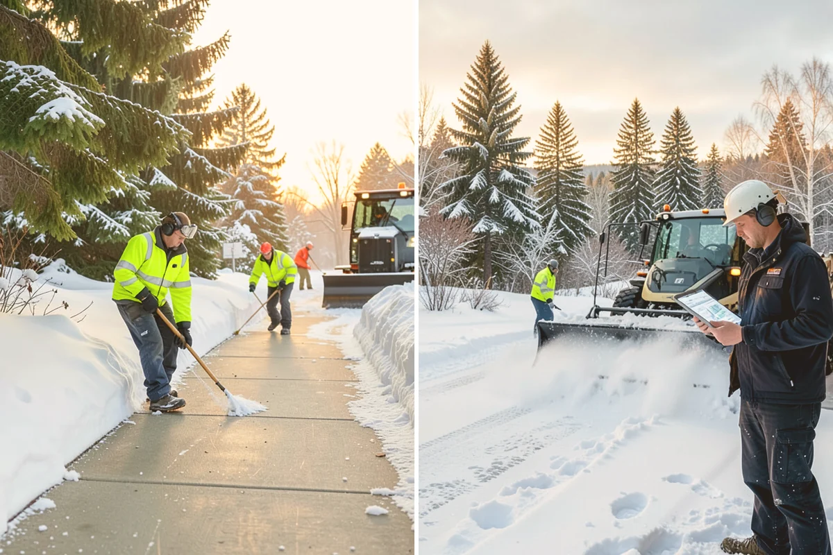 Snow Stacking in Bellevue, King County, WA - Designate corner and edge stacking zones