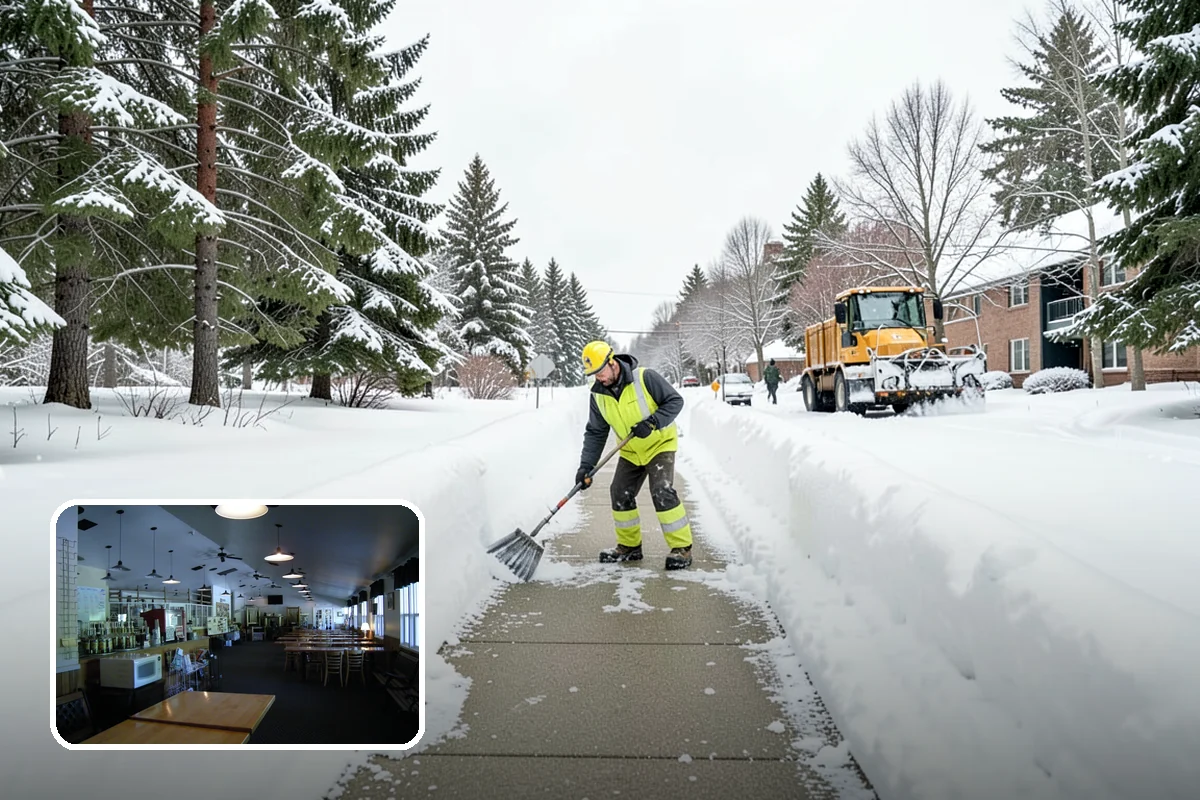 Snow Stacking in Black Diamond, King County, WA - Preserves the most parking and open space