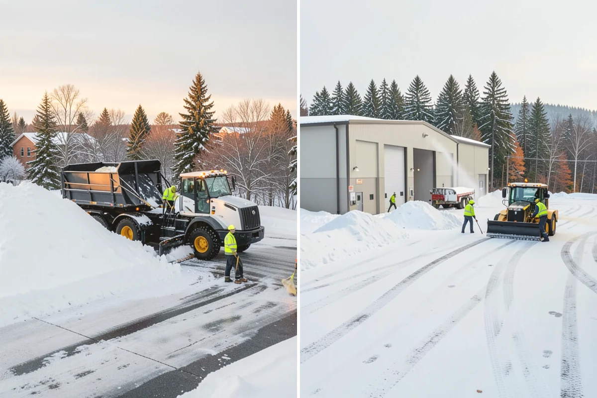 Snow Stacking in Black Diamond, King County, WA - Designate corner and edge stacking zones