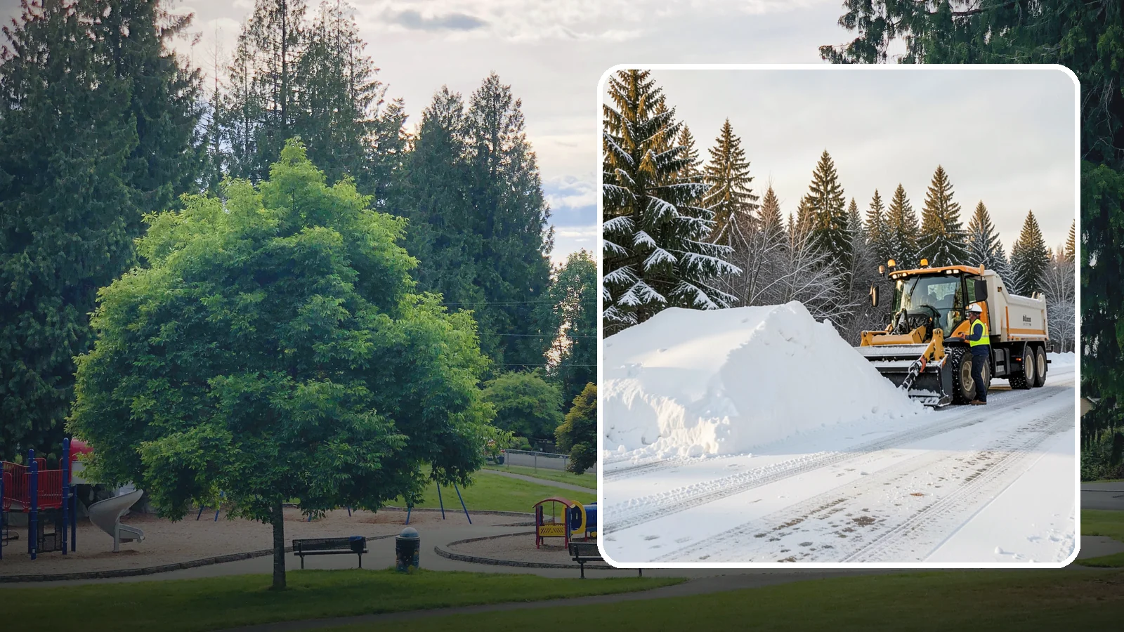 Snow Stacking in Bonney Lake, Pierce County, WA - We stack plowed snow into organized piles that maximize usable space and drain cleanly.