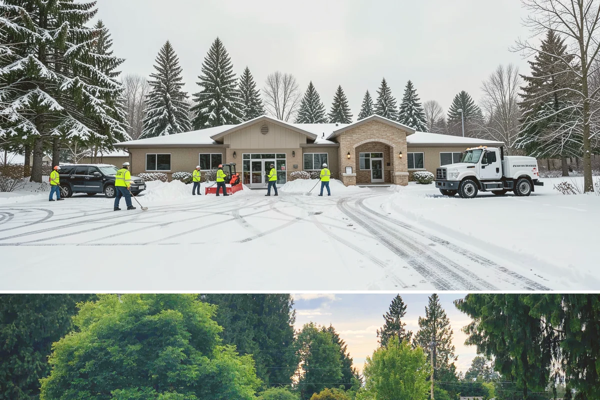 Snow Stacking in Bonney Lake, Pierce County, WA - Snow stacking matters throughout the plowing season as each storm adds to the piles that must stay organized and out of the way.
