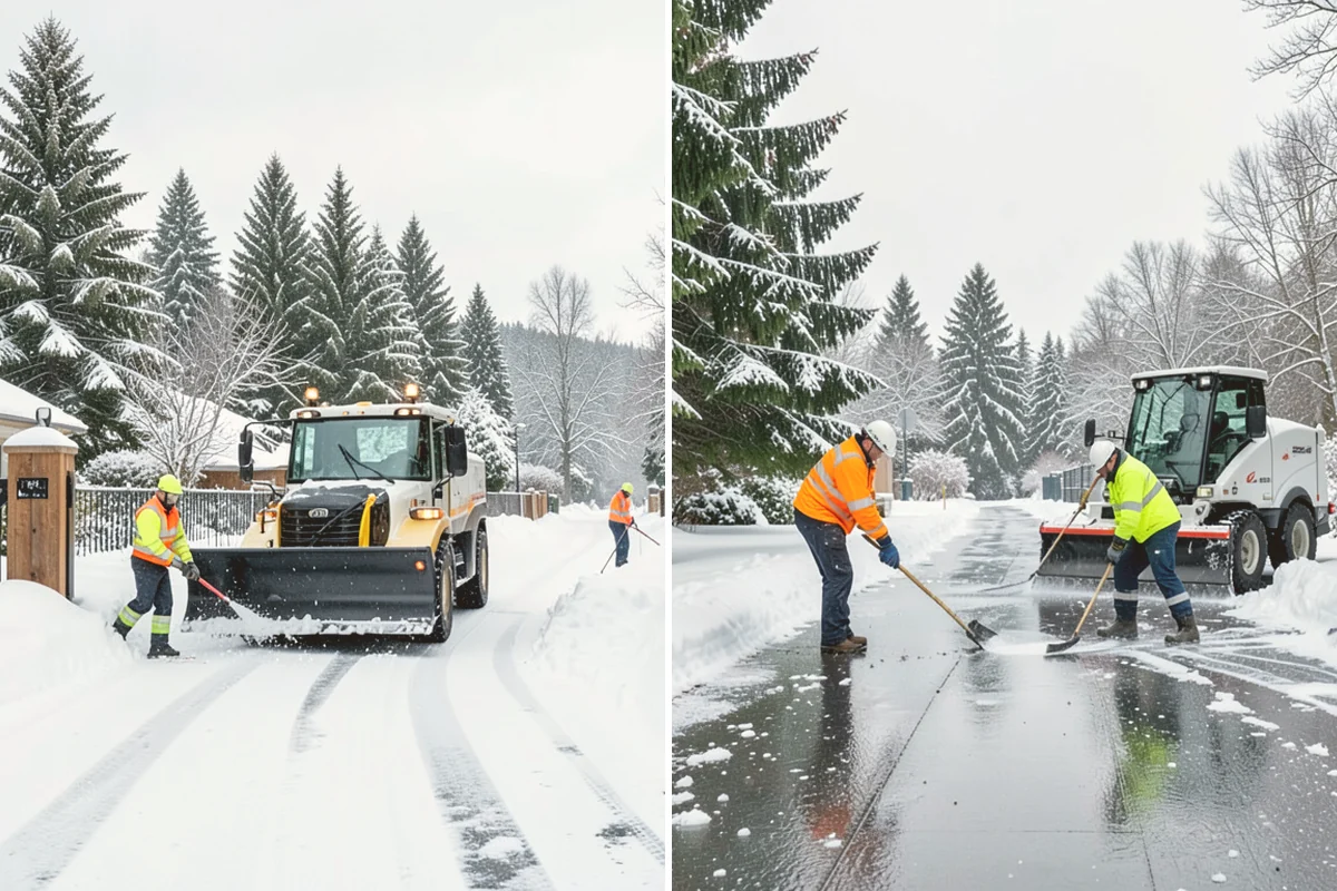 Snow Stacking in Bothell, King County, WA - Designate corner and edge stacking zones
