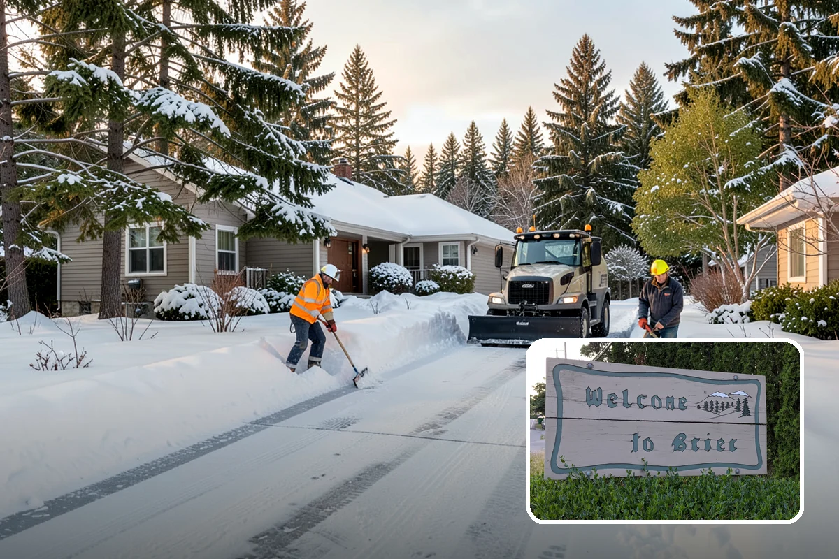 Snow Stacking in Brier, Snohomish County, WA - Preserves the most parking and open space