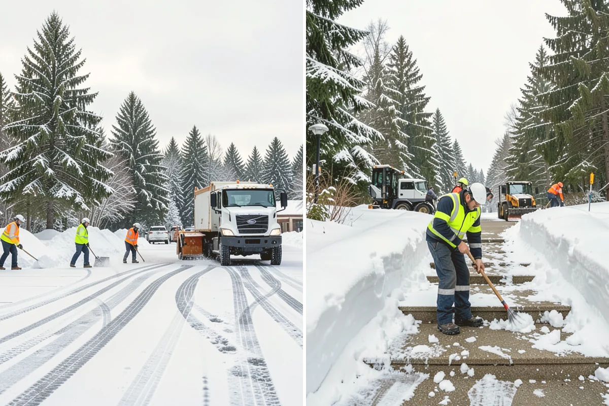 Snow Stacking in Brier, Snohomish County, WA - Designate corner and edge stacking zones