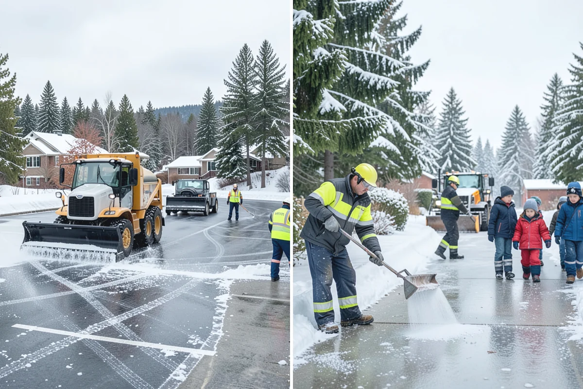 Snow Stacking in Buckley, Pierce County, WA - Designate corner and edge stacking zones