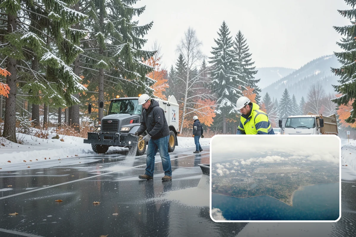Snow Stacking in Burien, King County, WA - Preserves the most parking and open space