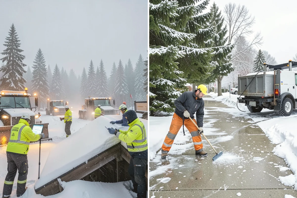 Snow Stacking in Burien, King County, WA - Designate corner and edge stacking zones
