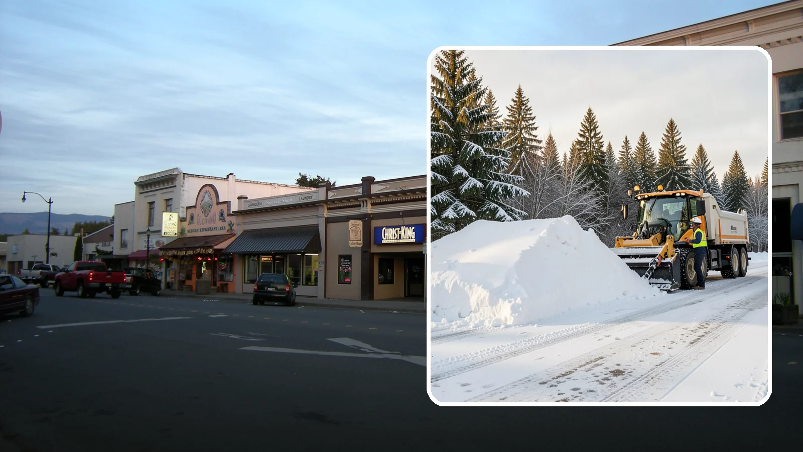 Snow Stacking in Burlington, Skagit County, WA - We stack plowed snow into organized piles that maximize usable space and drain cleanly.