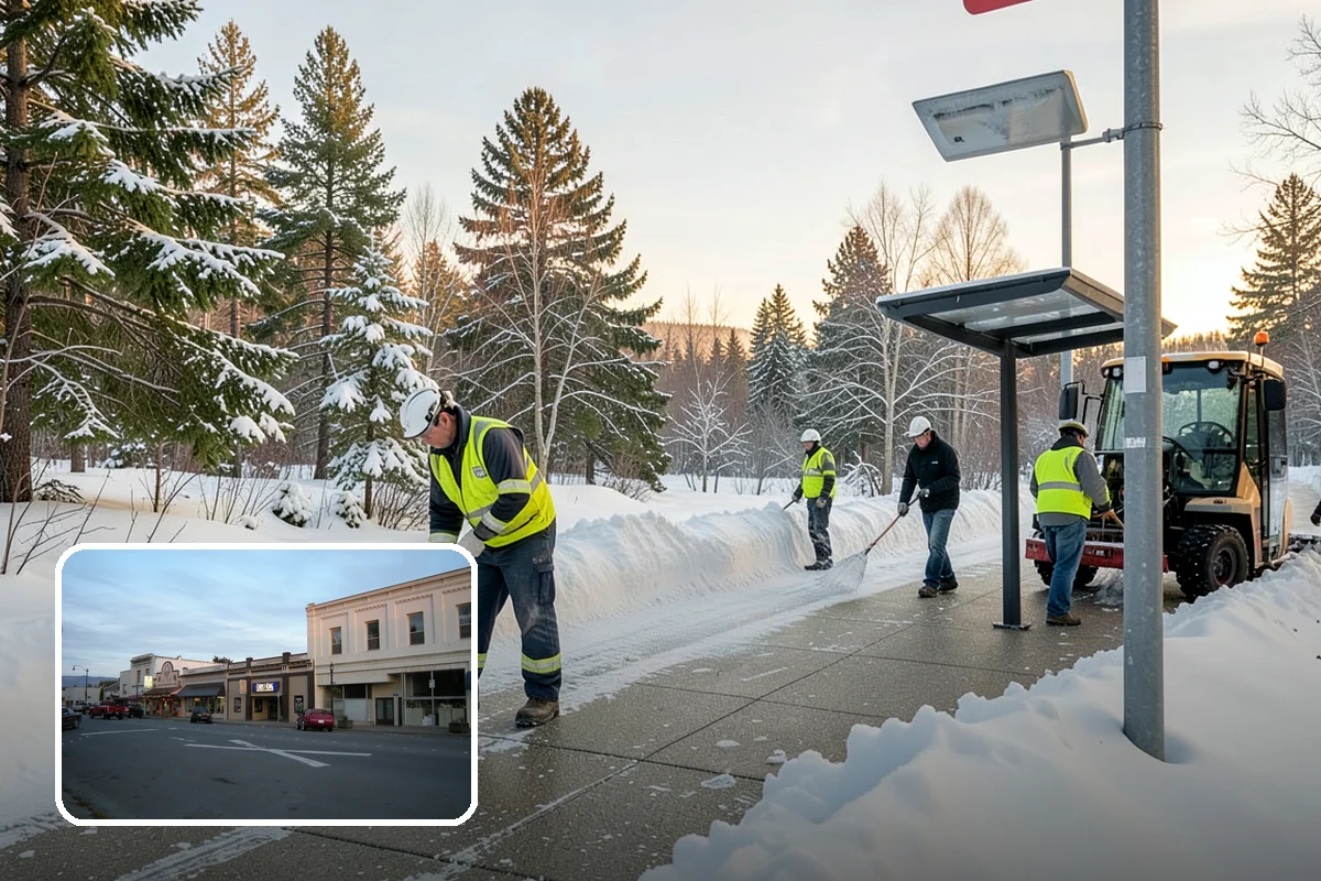 Snow Stacking in Burlington, Skagit County, WA - Preserves the most parking and open space