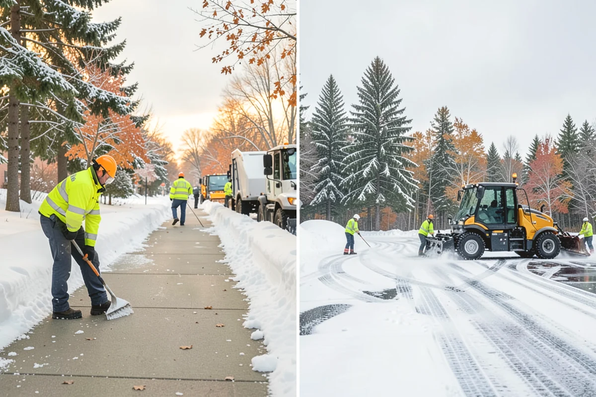 Snow Stacking in Carnation, King County, WA - Designate corner and edge stacking zones