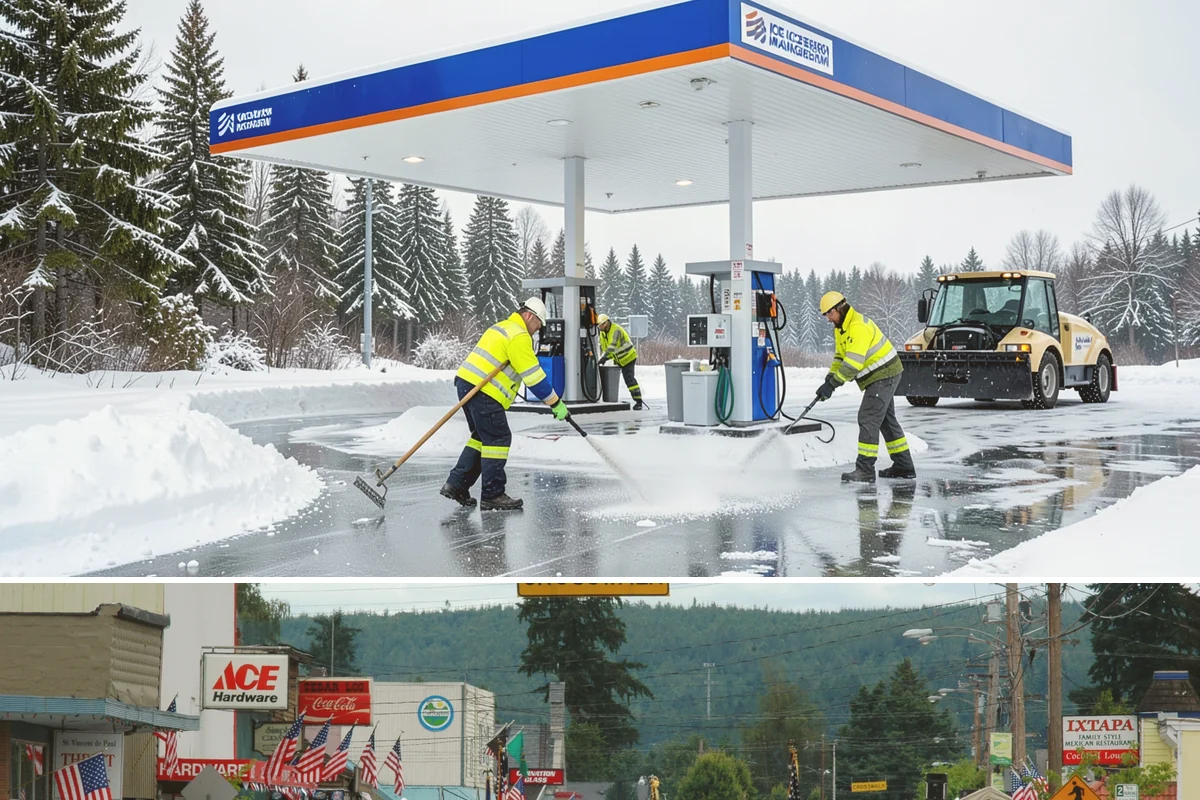 Snow Stacking in Carnation, King County, WA - Snow stacking matters throughout the plowing season as each storm adds to the piles that must stay organized and out of the way.
