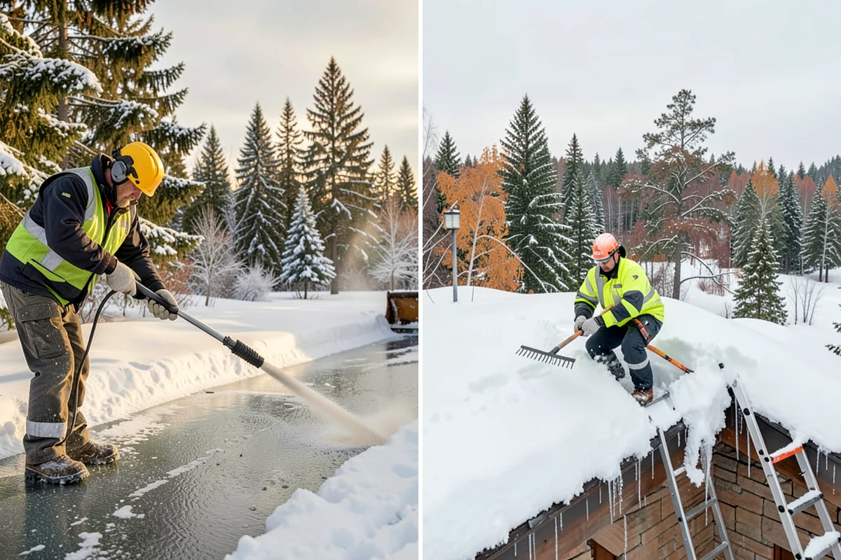 Snow Stacking in Clyde Hill, King County, WA - Designate corner and edge stacking zones