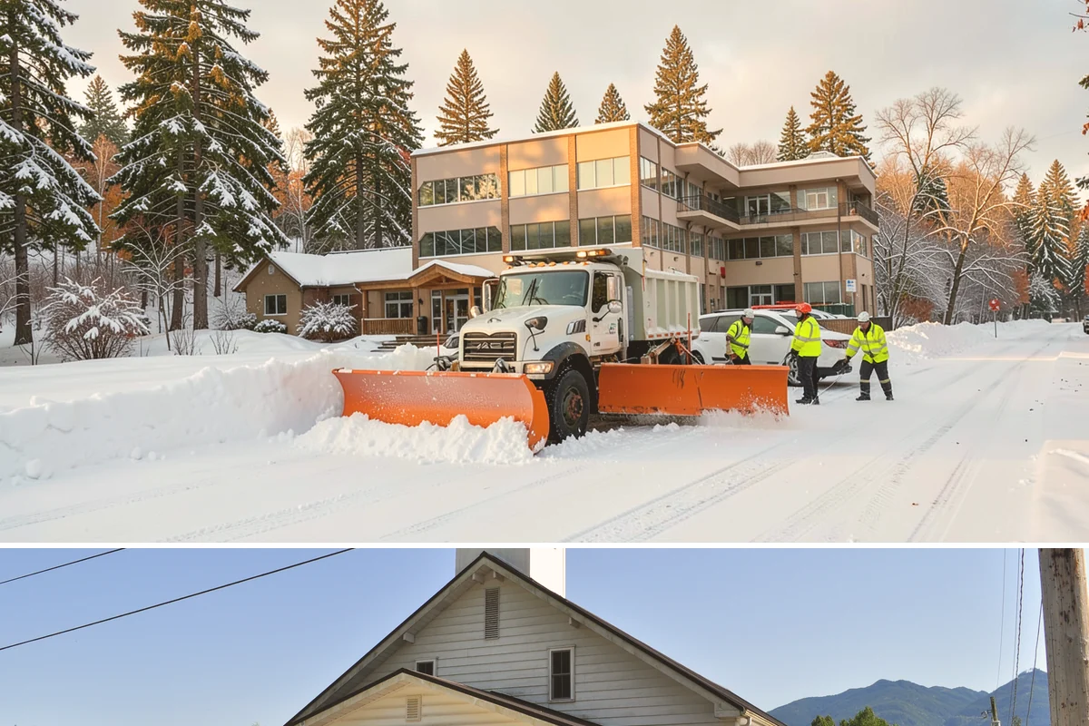 Snow Stacking in Concrete, Skagit County, WA - Snow stacking matters throughout the plowing season as each storm adds to the piles that must stay organized and out of the way.