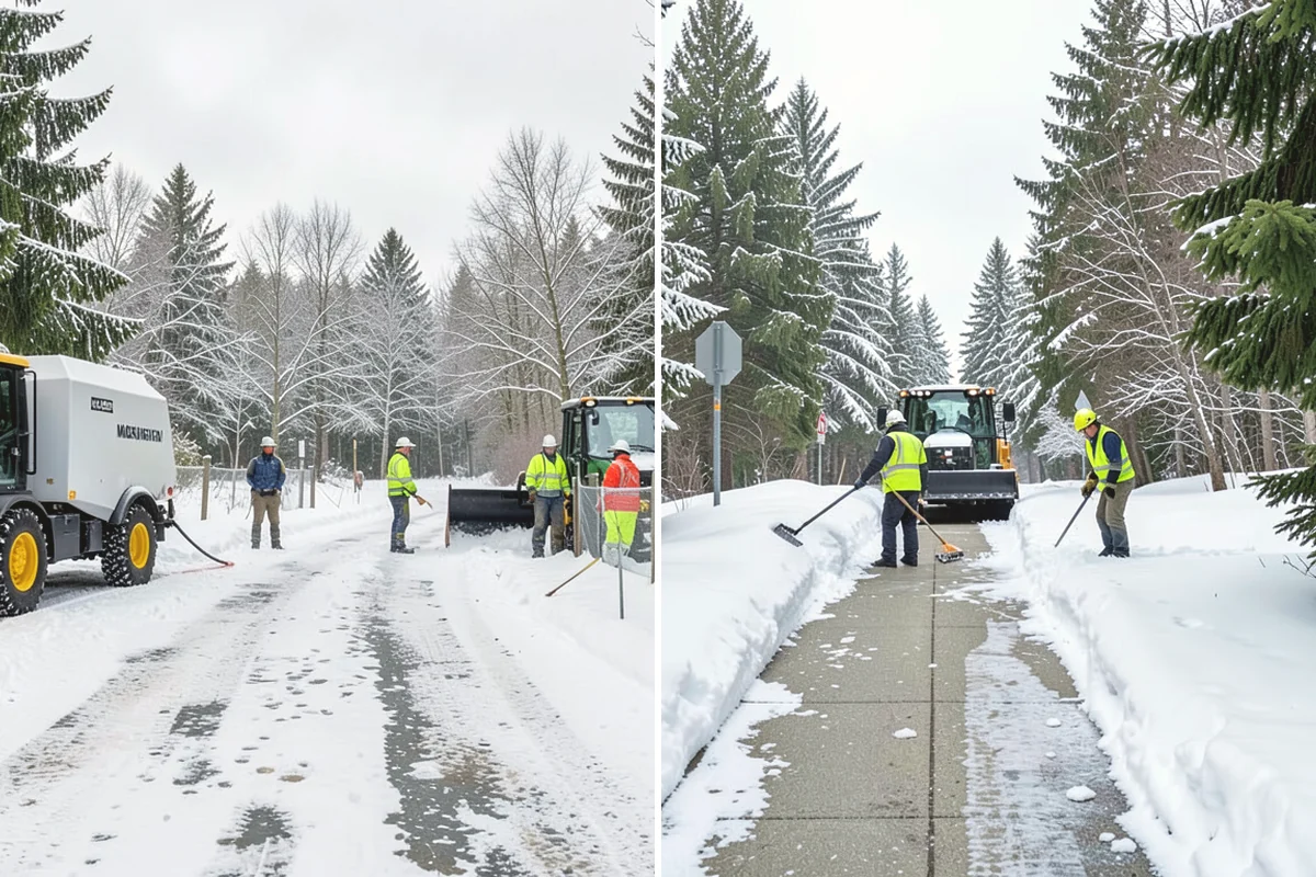 Snow Stacking in Covington, King County, WA - Designate corner and edge stacking zones