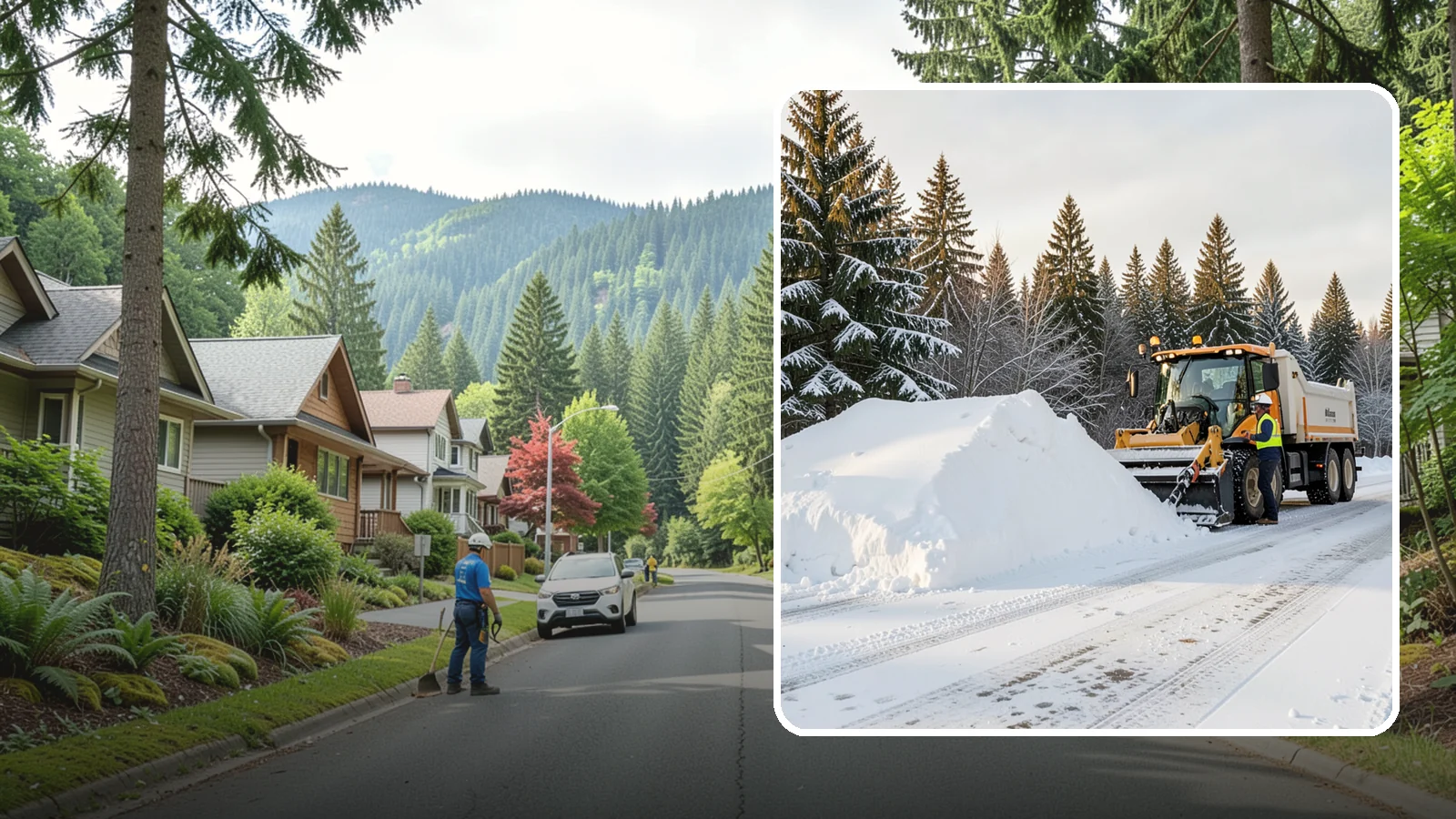 Snow Stacking in Darrington, Snohomish County, WA - We stack plowed snow into organized piles that maximize usable space and drain cleanly.