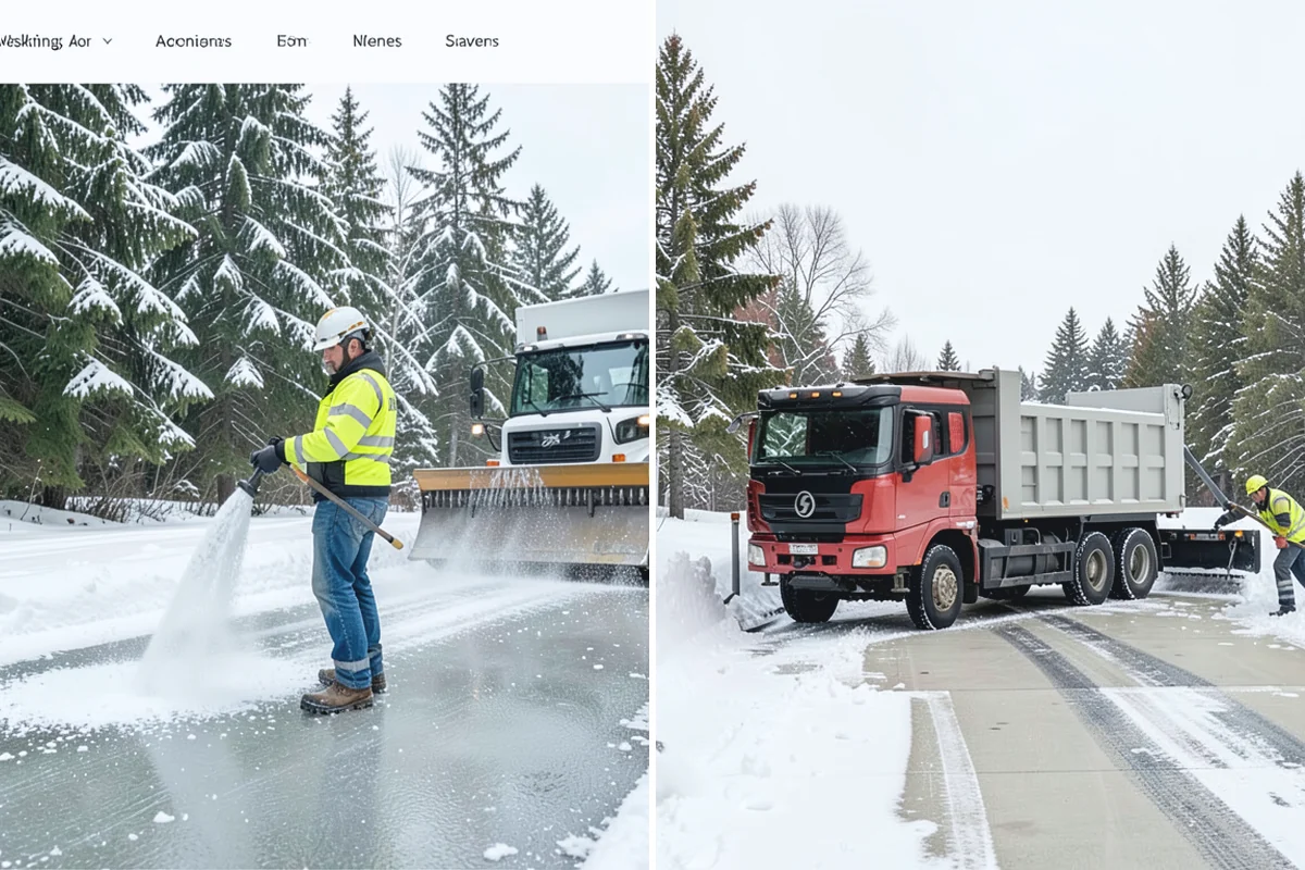 Snow Stacking in Des Moines, King County, WA - Designate corner and edge stacking zones