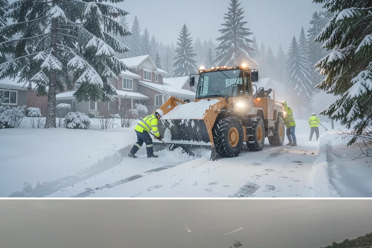 Snow Stacking in Des Moines, King County, WA - Snow stacking matters throughout the plowing season as each storm adds to the piles that must stay organized and out of the way.