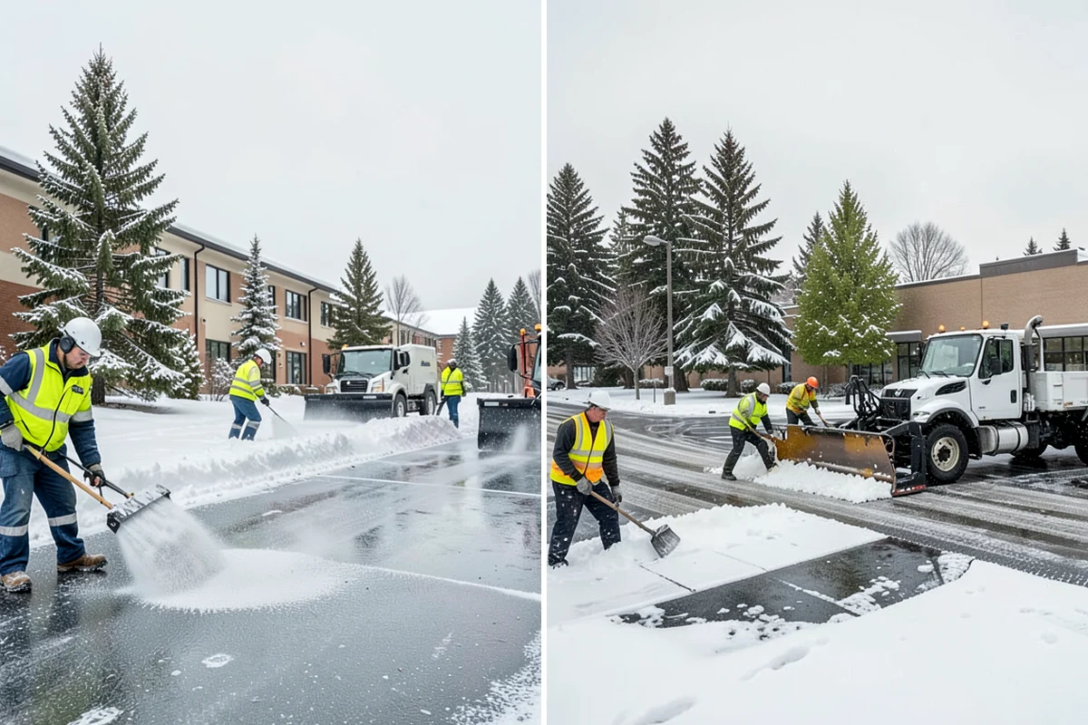 Snow Stacking in DuPont, Pierce County, WA - Designate corner and edge stacking zones