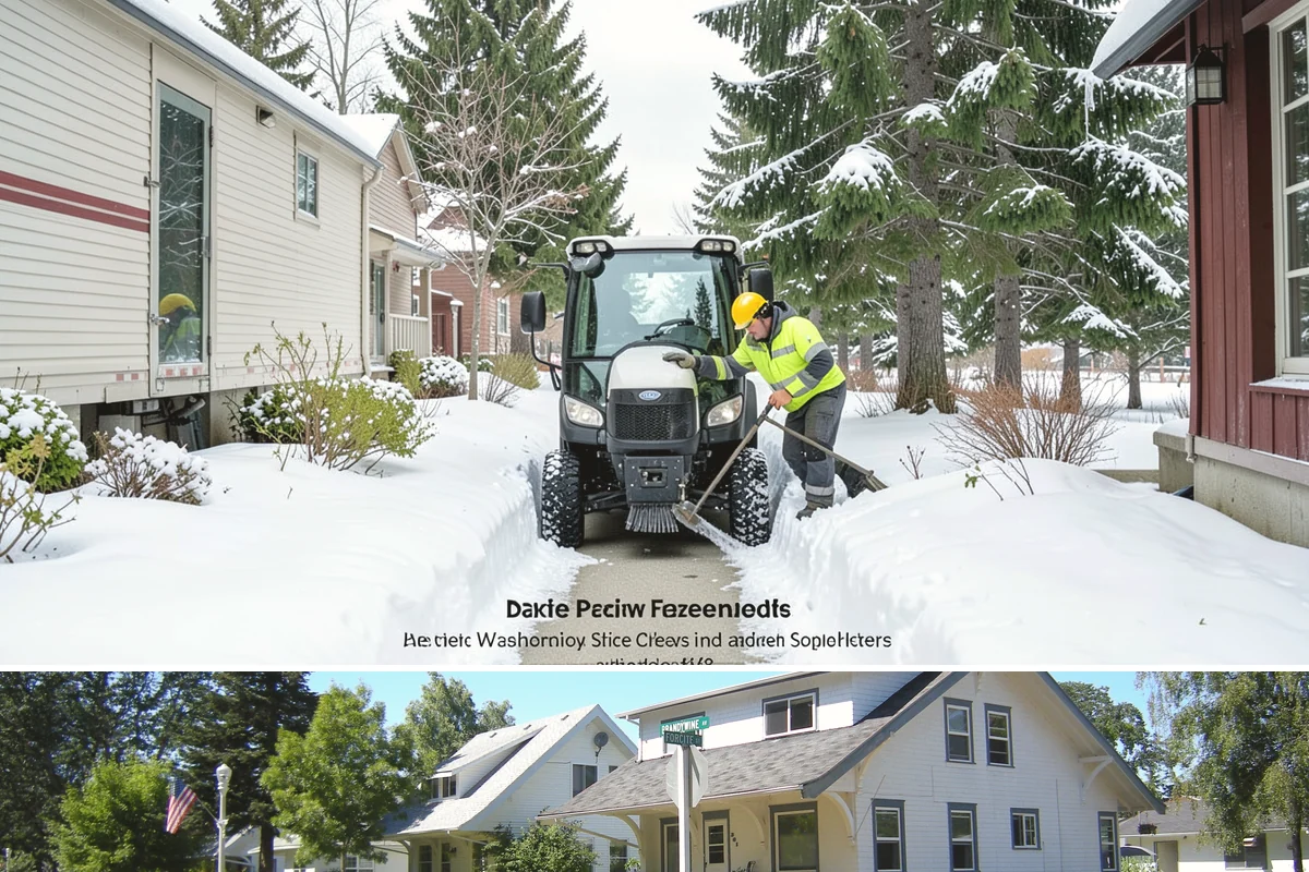 Snow Stacking in DuPont, Pierce County, WA - Snow stacking matters throughout the plowing season as each storm adds to the piles that must stay organized and out of the way.