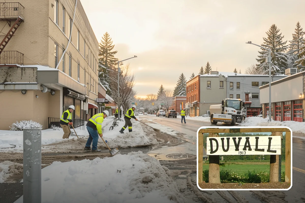 Snow Stacking in Duvall, King County, WA - Preserves the most parking and open space