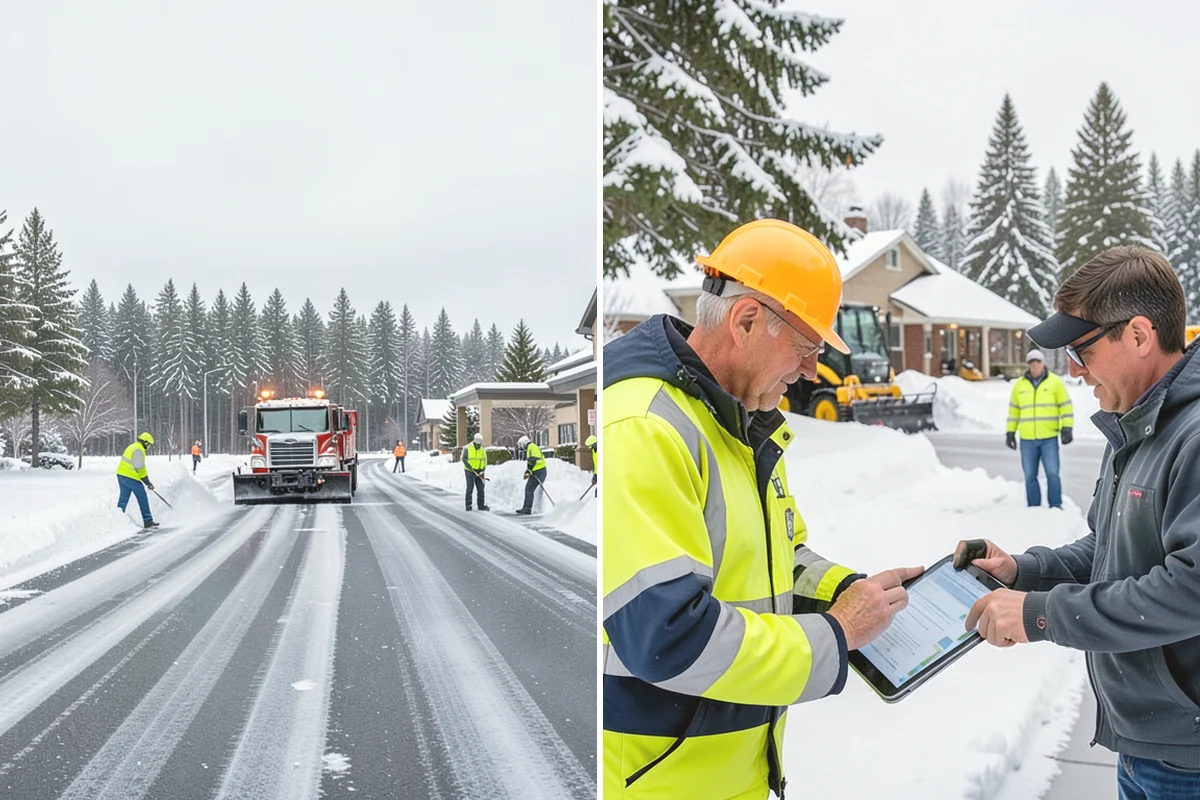 Snow Stacking in Duvall, King County, WA - Designate corner and edge stacking zones