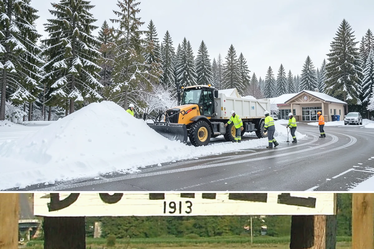 Snow Stacking in Duvall, King County, WA - Snow stacking matters throughout the plowing season as each storm adds to the piles that must stay organized and out of the way.