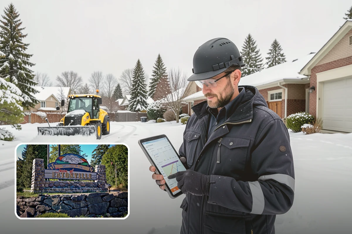 Snow Stacking in Eatonville, Pierce County, WA - Preserves the most parking and open space