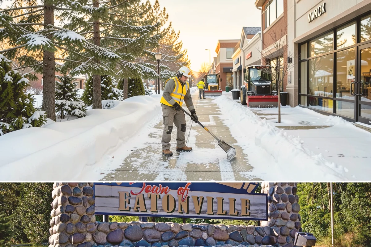 Snow Stacking in Eatonville, Pierce County, WA - Snow stacking matters throughout the plowing season as each storm adds to the piles that must stay organized and out of the way.