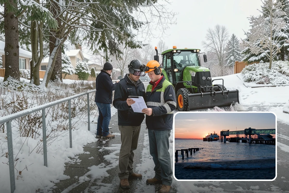 Snow Stacking in Edmonds, Snohomish County, WA - Preserves the most parking and open space