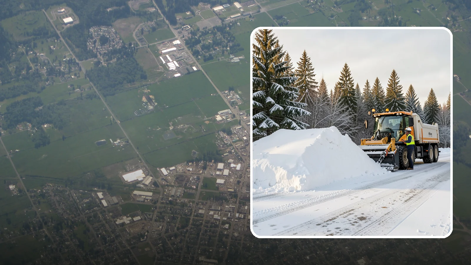 Snow Stacking in Enumclaw, King County, WA - We stack plowed snow into organized piles that maximize usable space and drain cleanly.