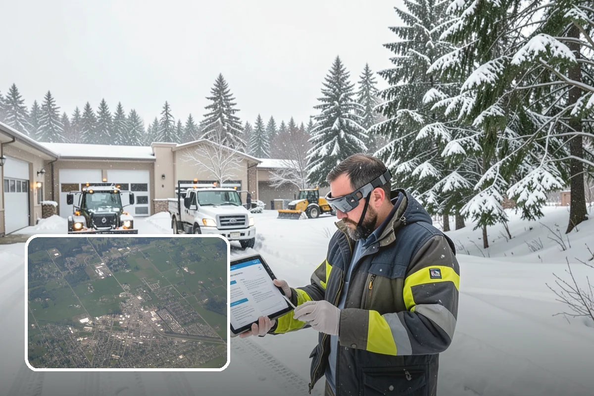 Snow Stacking in Enumclaw, King County, WA - Preserves the most parking and open space