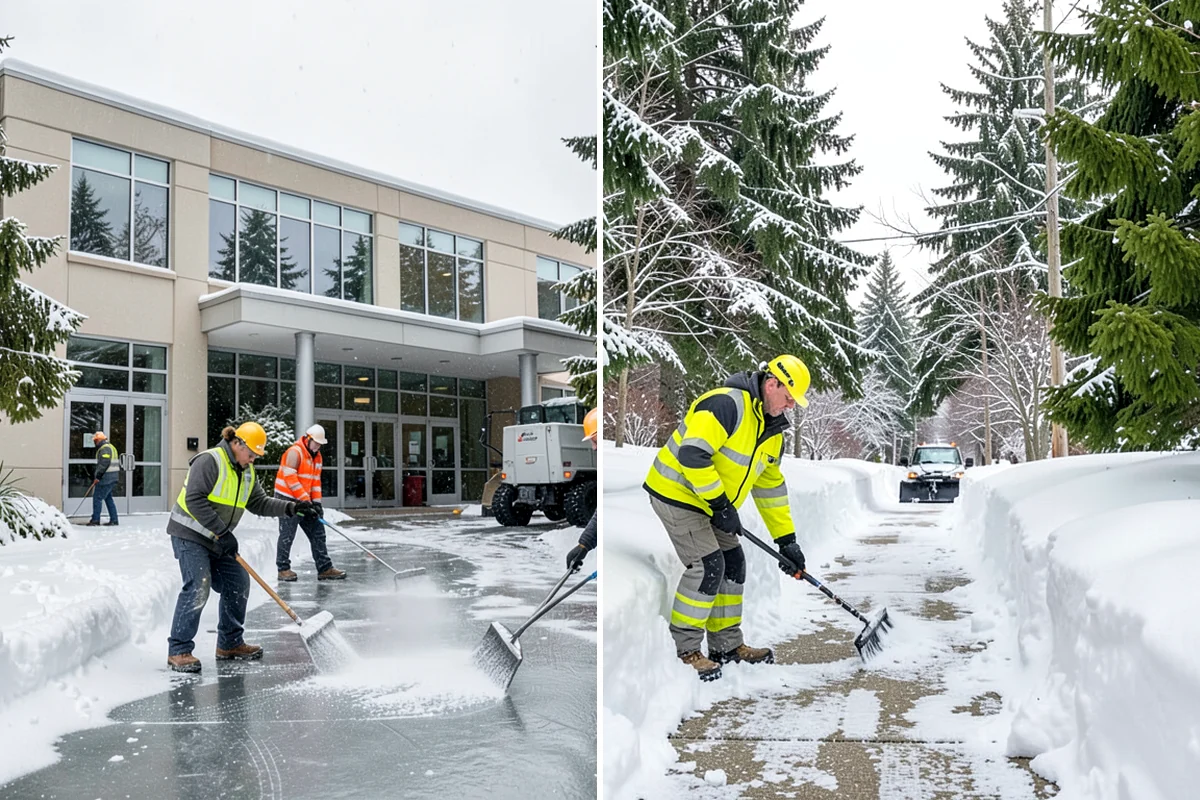 Snow Stacking in Enumclaw, King County, WA - Designate corner and edge stacking zones