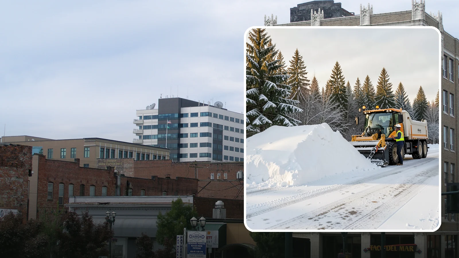 Snow Stacking in Everett, Snohomish County, WA - We stack plowed snow into organized piles that maximize usable space and drain cleanly.