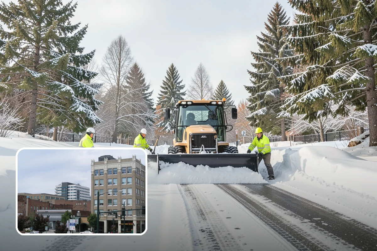 Snow Stacking in Everett, Snohomish County, WA - Preserves the most parking and open space