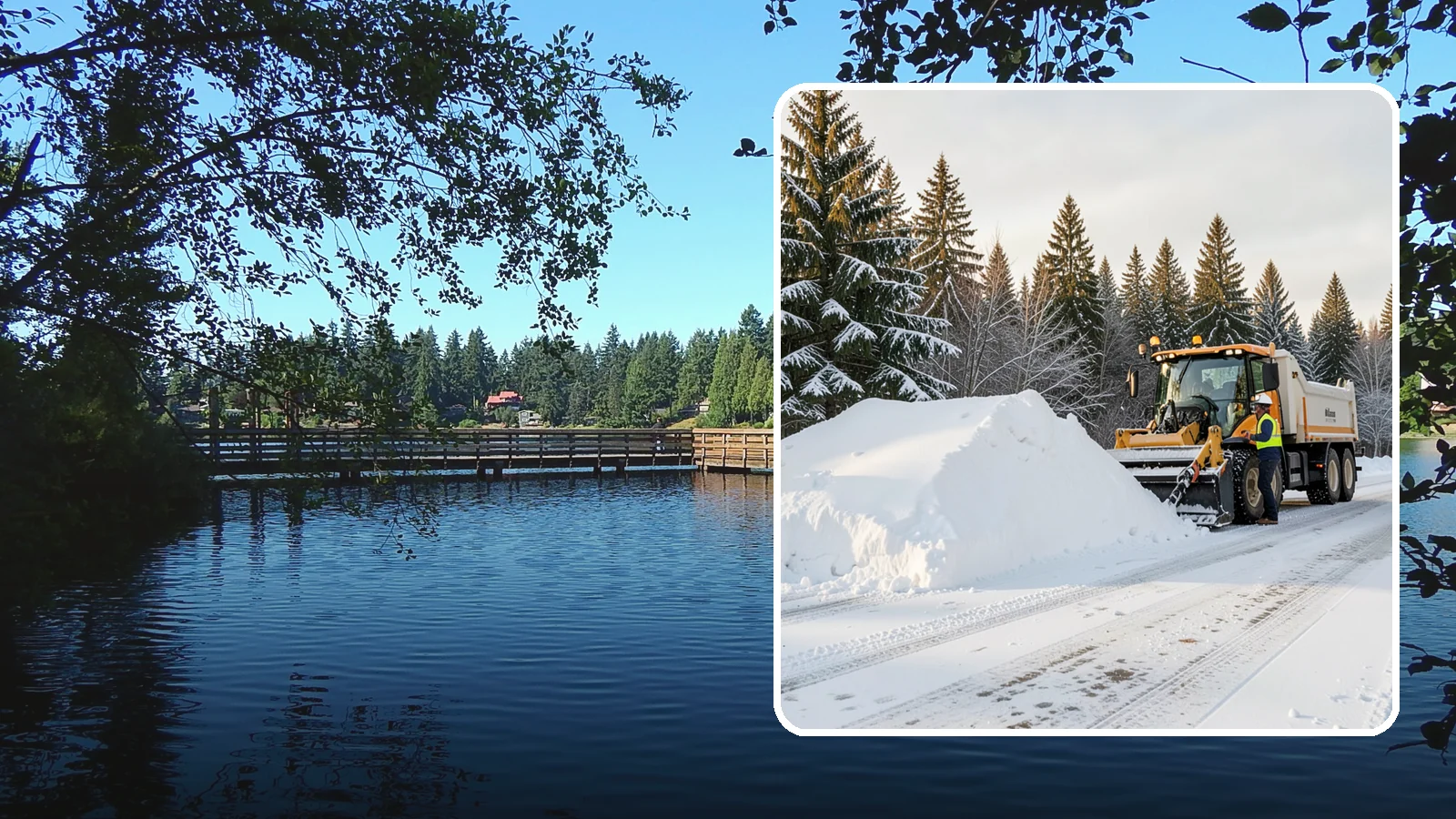 Snow Stacking in Federal Way, King County, WA - We stack plowed snow into organized piles that maximize usable space and drain cleanly.